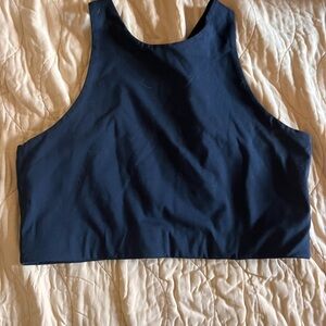 GIRLFRIEND COLLECTIVE Dylan Longline Racerback Tank/Bra - Navy Blue - Size 2X